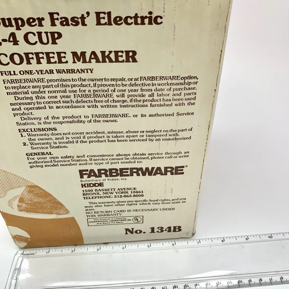 Vintage Farberware SuperFast Percolator Model 134B 2-4 Cup New Complete in Box